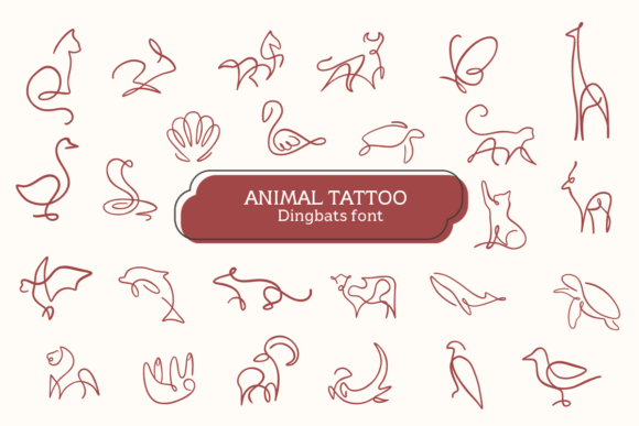 Animal Tattoo: A Creative Dingbats Font for Unique Projects