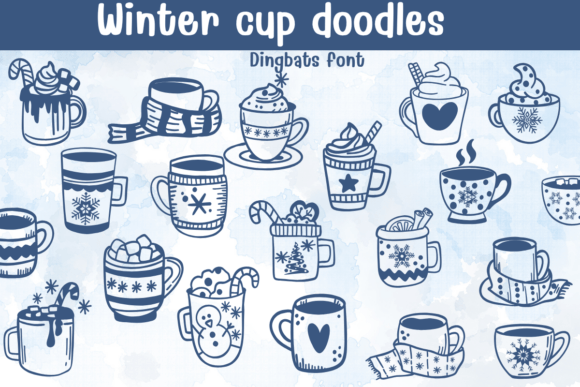 Winter Cup Doodles: A Creative Dingbats Font for Modern Projects
